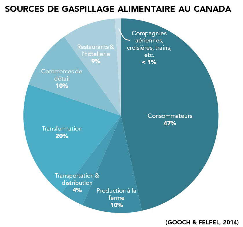 Sources de gaspillage alimentaire au Canada